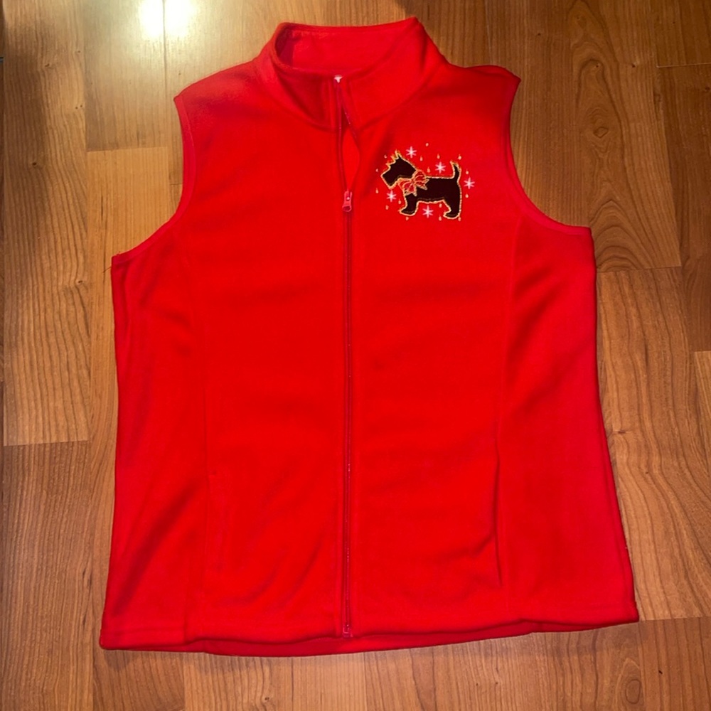 Red Sweater Vest w/ pockets for Dog Lovers